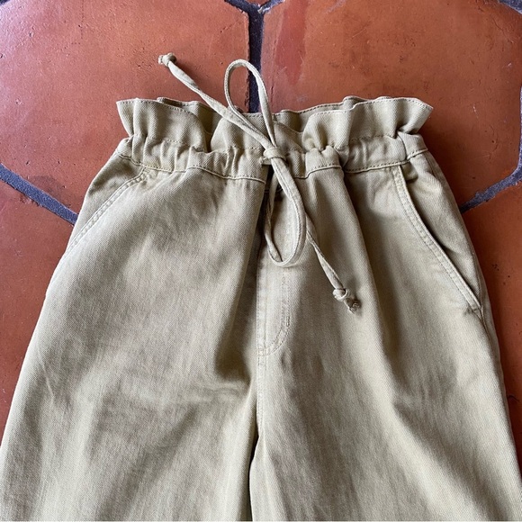 Universal Thread Women 8 R Paperbag High Waist Wide Leg Pants Green Boho Relaxed - Picture 2 of 8